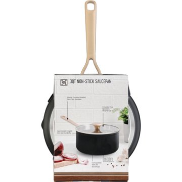 Kitchen & Table by H-E-B Non-Stick Saucepan - Classic Black, 3 qt