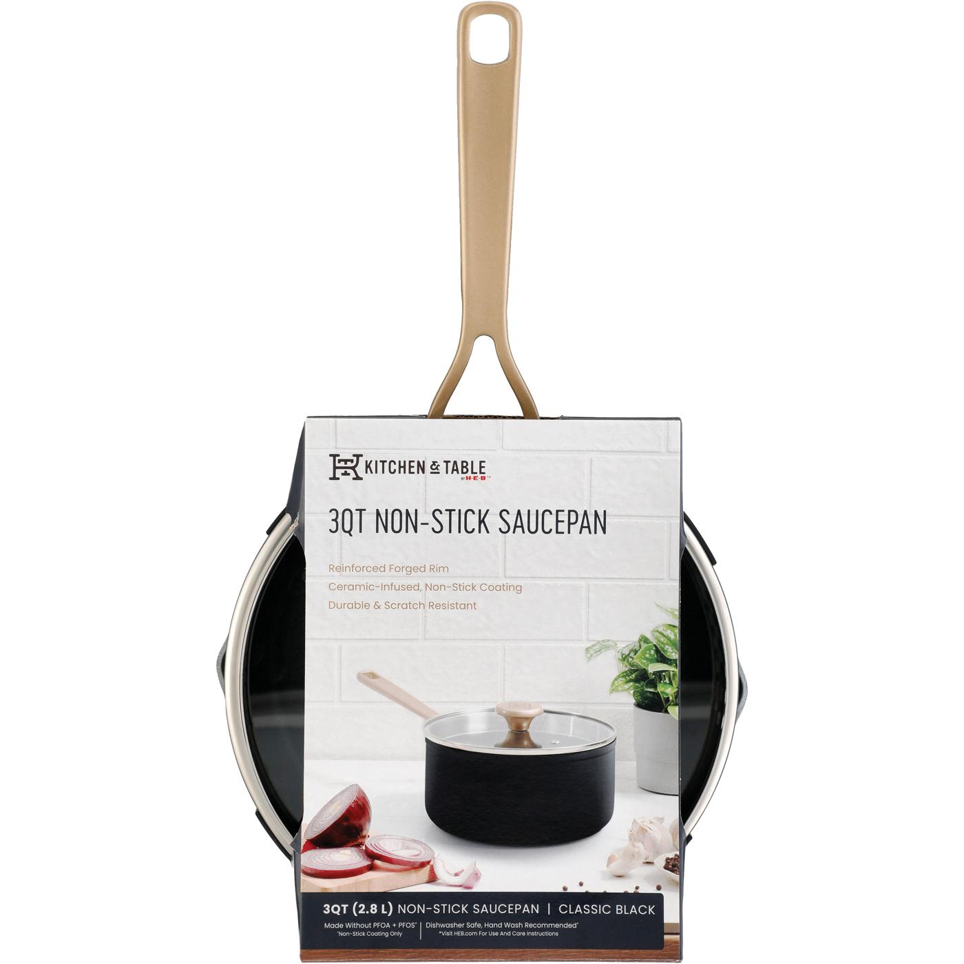 Kitchen & Table by H-E-B Non-Stick Saucepan - Classic Black; image 6 of 7