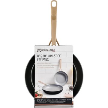 Kitchen & Table by H-E-B Non-Stick Fry Pans - Classic Black, 2 pk