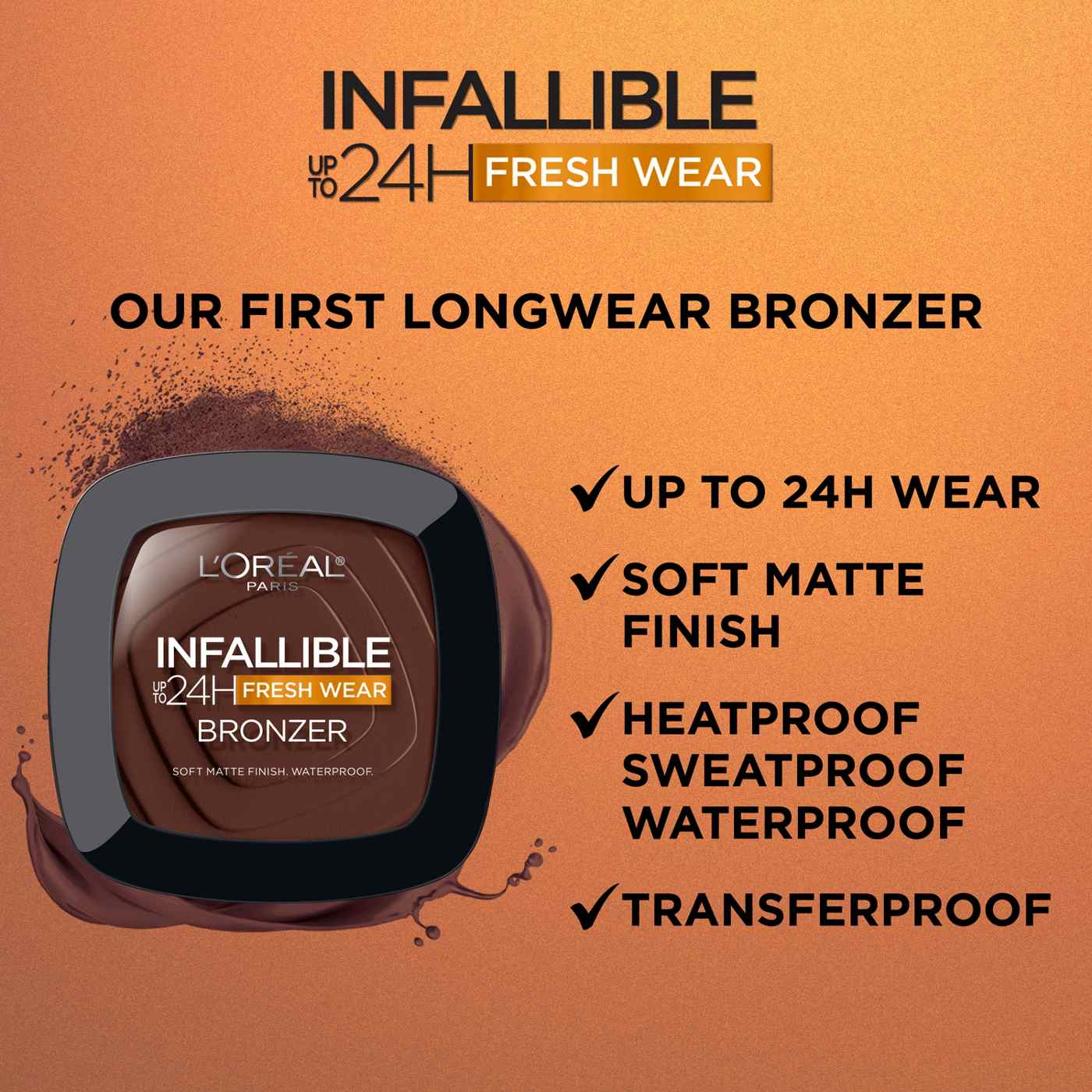 L'Oréal Paris Infallible 24 Hour Fresh Wear Soft Matte Bronzer - 250 Light; image 2 of 2