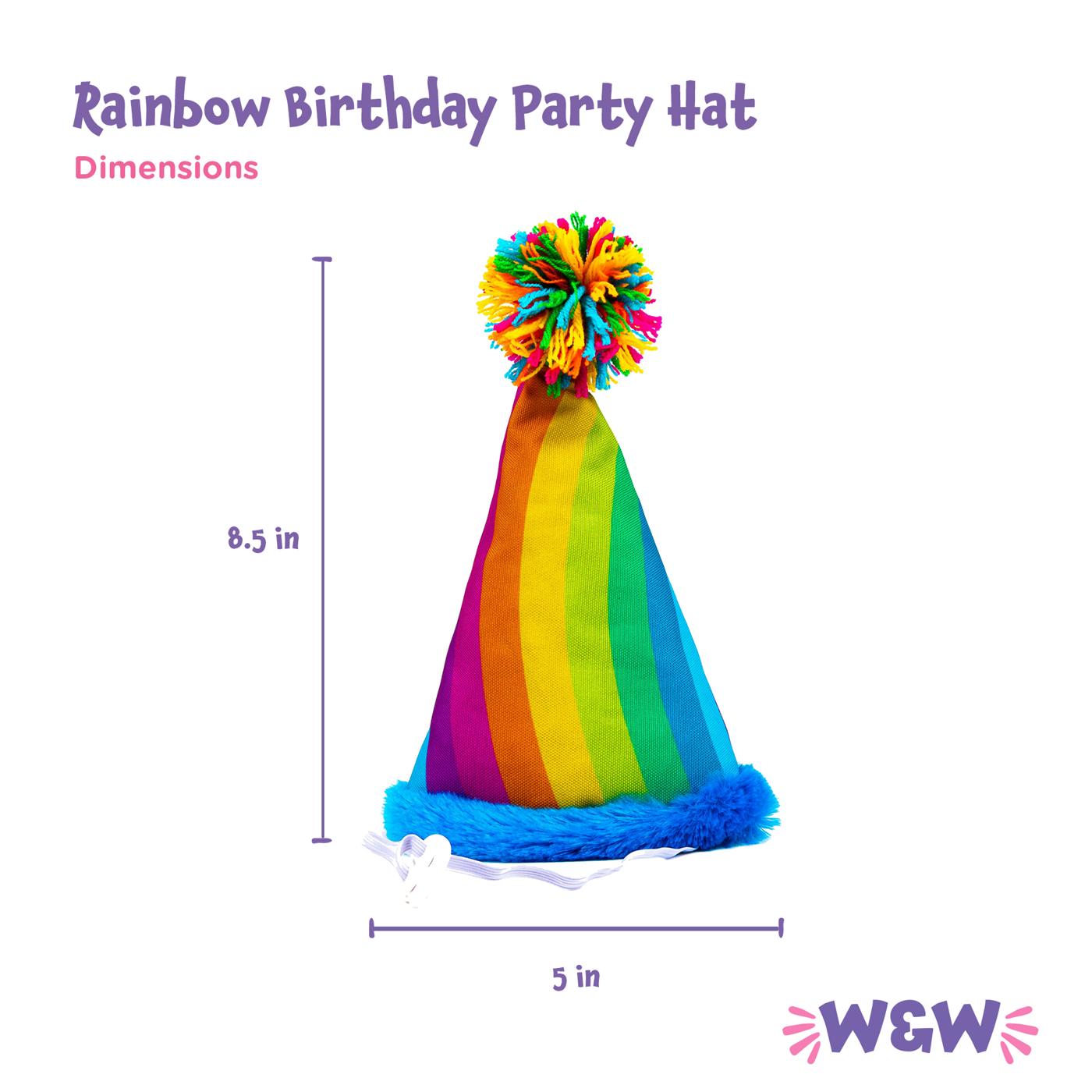 Woof & Whiskers WW BDAY PARTY HAT RAINBOW S2 22; image 4 of 5