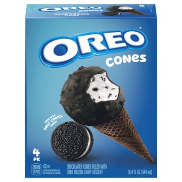 Dreyer's Oreo Frozen Dairy Dessert Cones, 4 ct