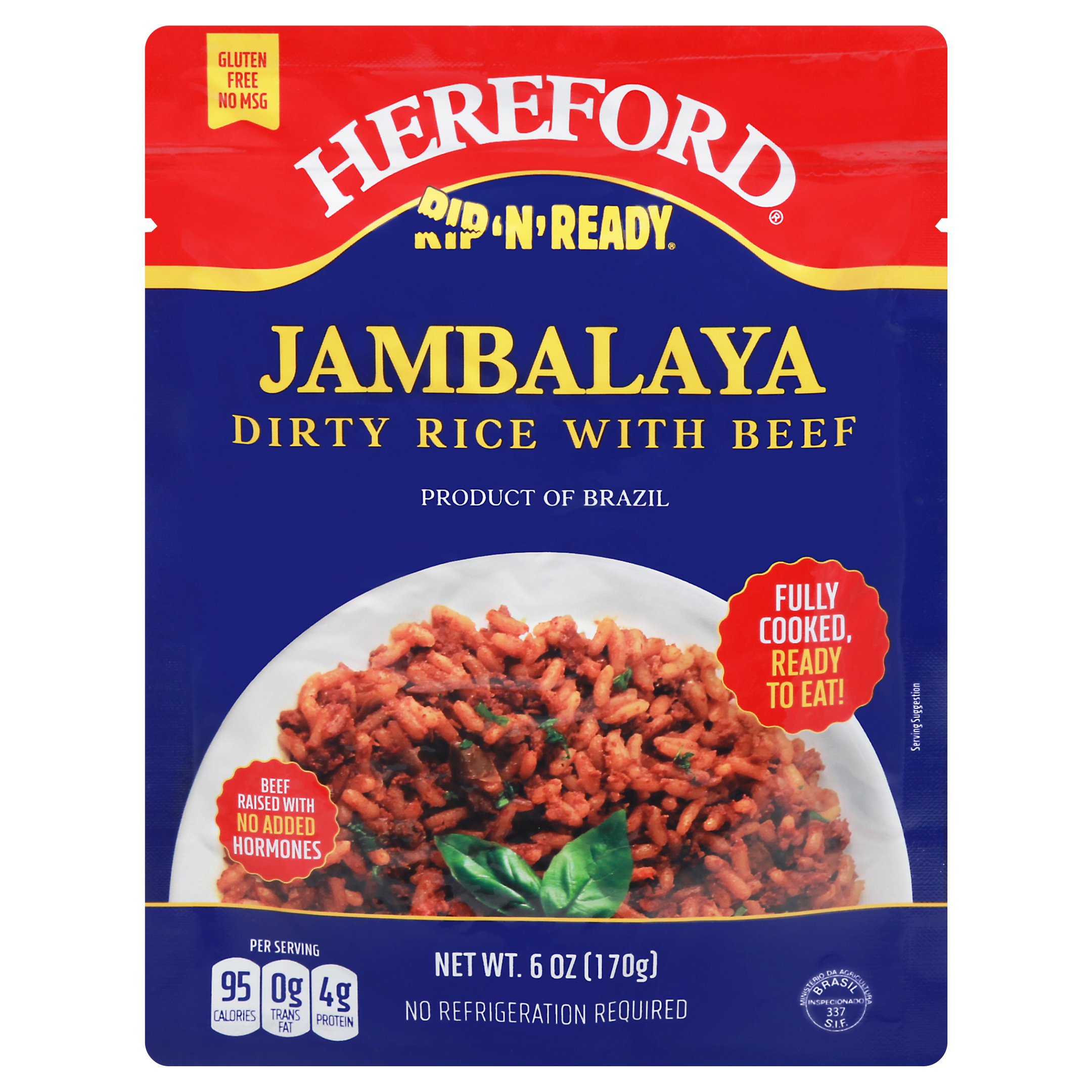 Hereford Rip 'n' Ready Jambalaya Dirty Rice with Beef Shop Pantry