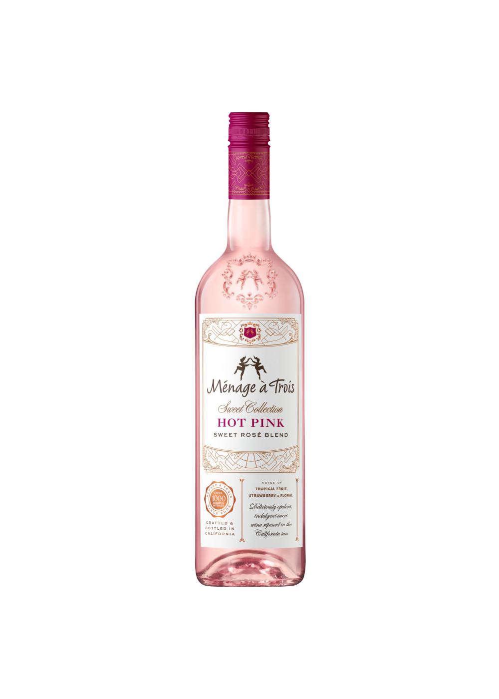 Ménage à Trois Hot Pink Sweet Rosé Blend Wine; image 1 of 7