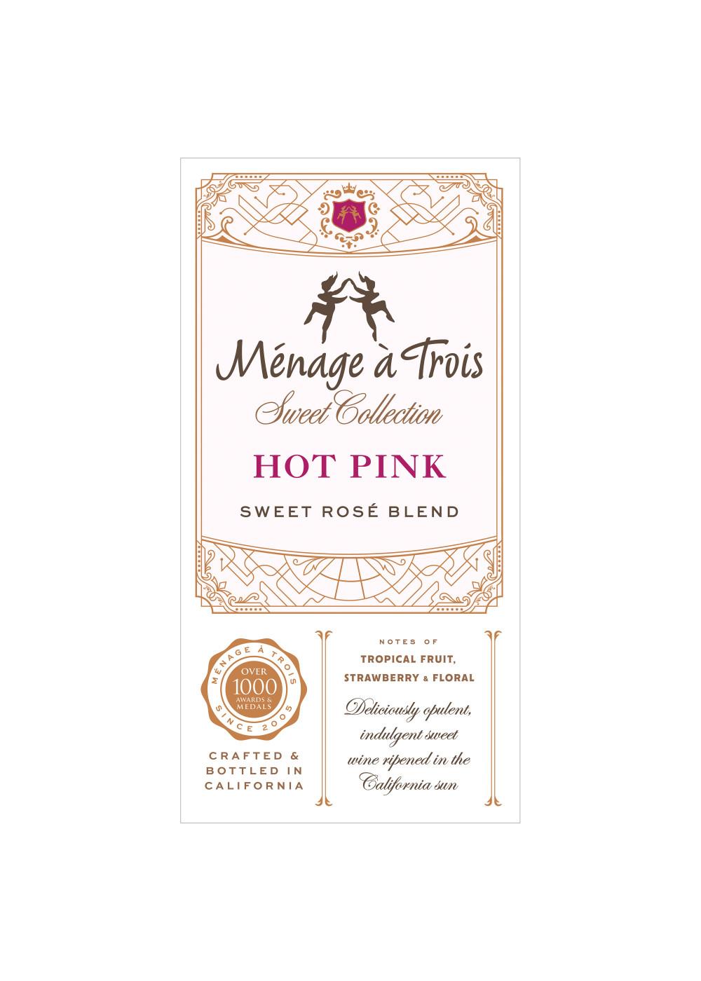 Ménage à Trois Hot Pink Sweet Rosé Blend Wine; image 2 of 7