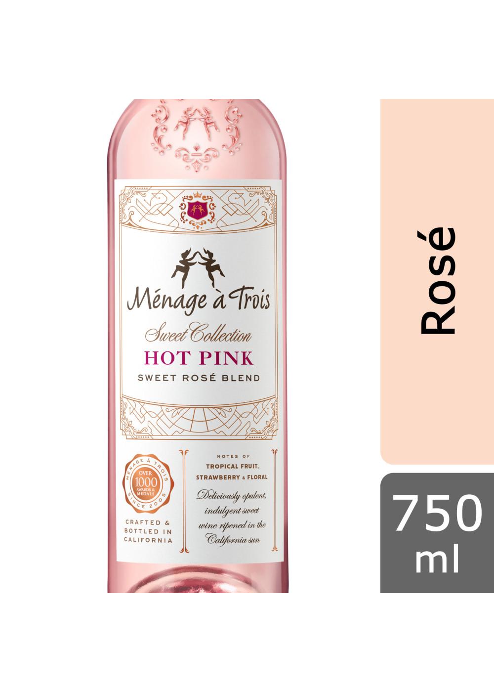 Ménage à Trois Hot Pink Sweet Rosé Blend Wine; image 3 of 7