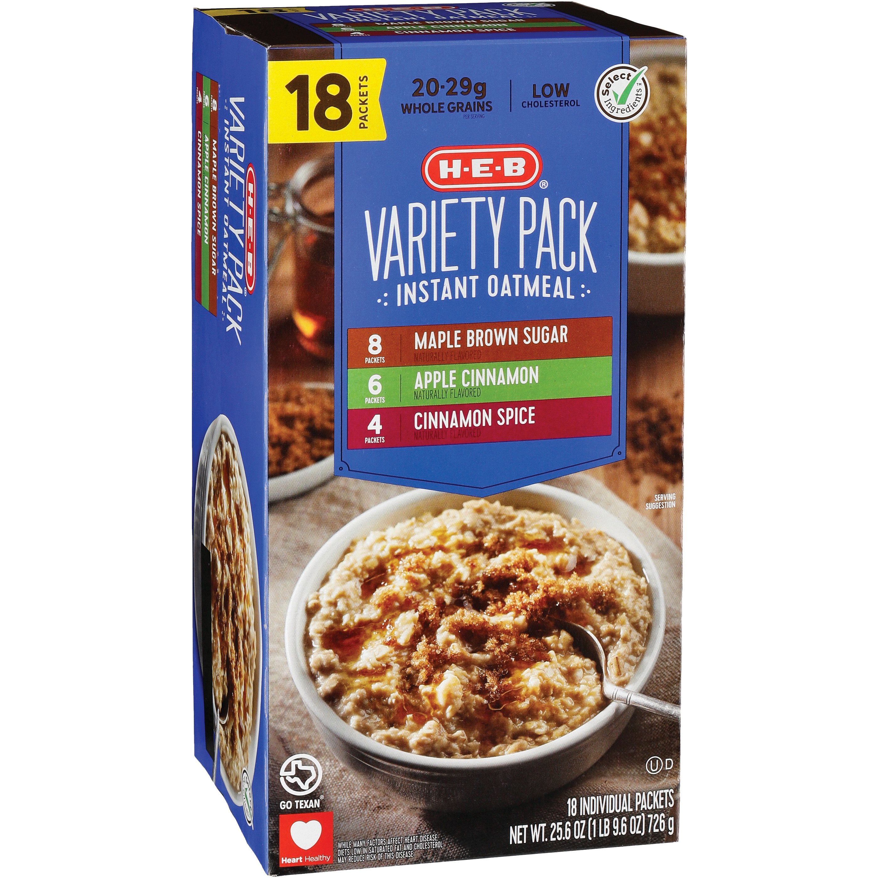 HEB Instant Oatmeal Variety Pack Shop Oatmeal & hot cereal at HEB