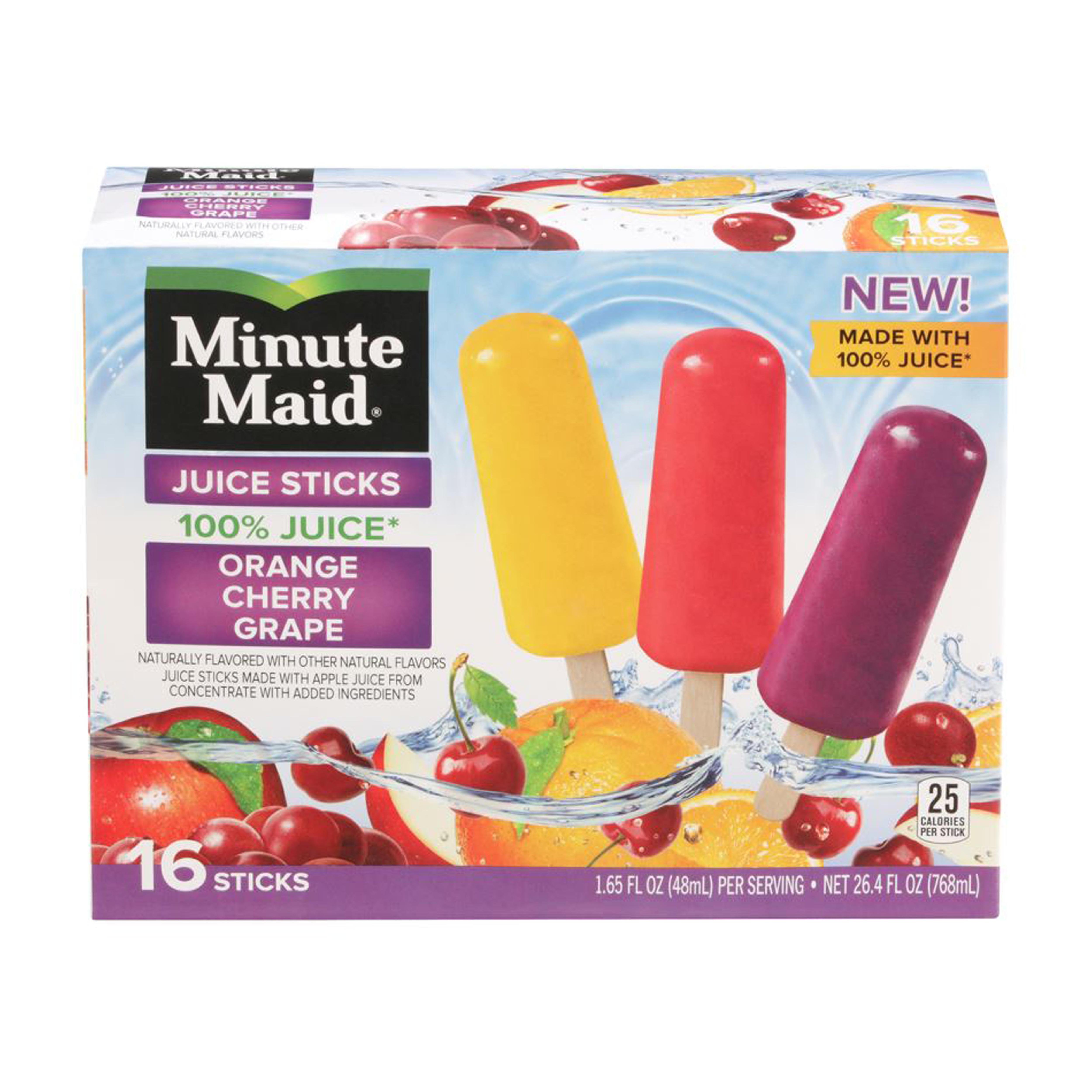 Minute Maid Orange, Cherry and Grape Juice Sticks - Shop Bars & pops at ...