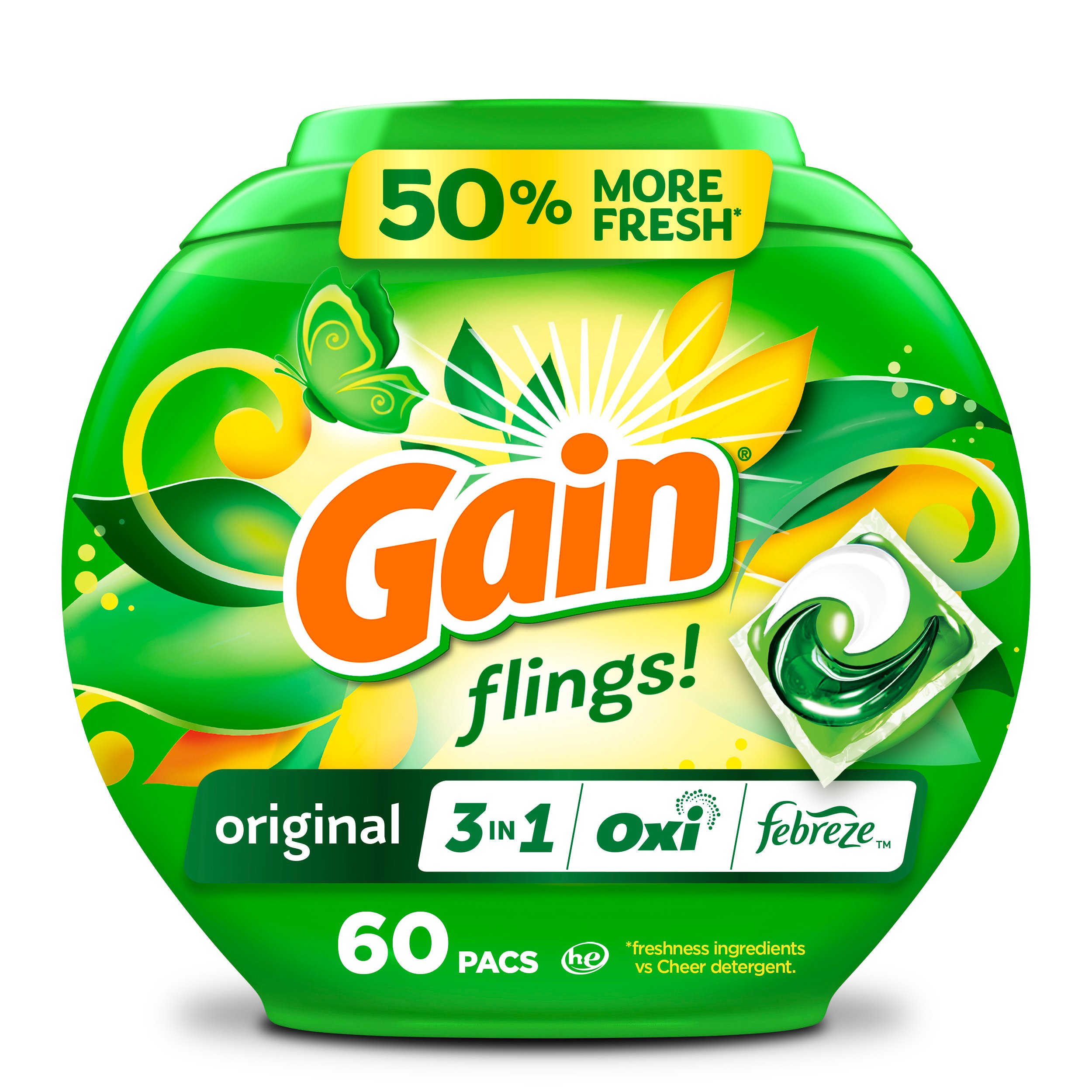 Gain Flings! Original Scent HE Laundry Detergent Pacs Shop Laundry at