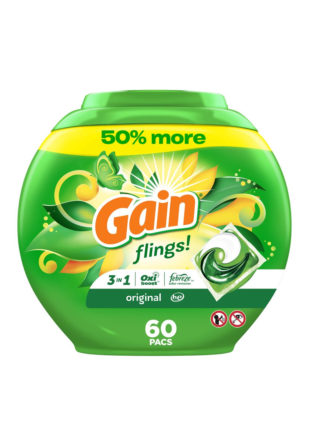 Gain Flings! Original Scent HE Laundry Detergent Pacs; image 10 of 10