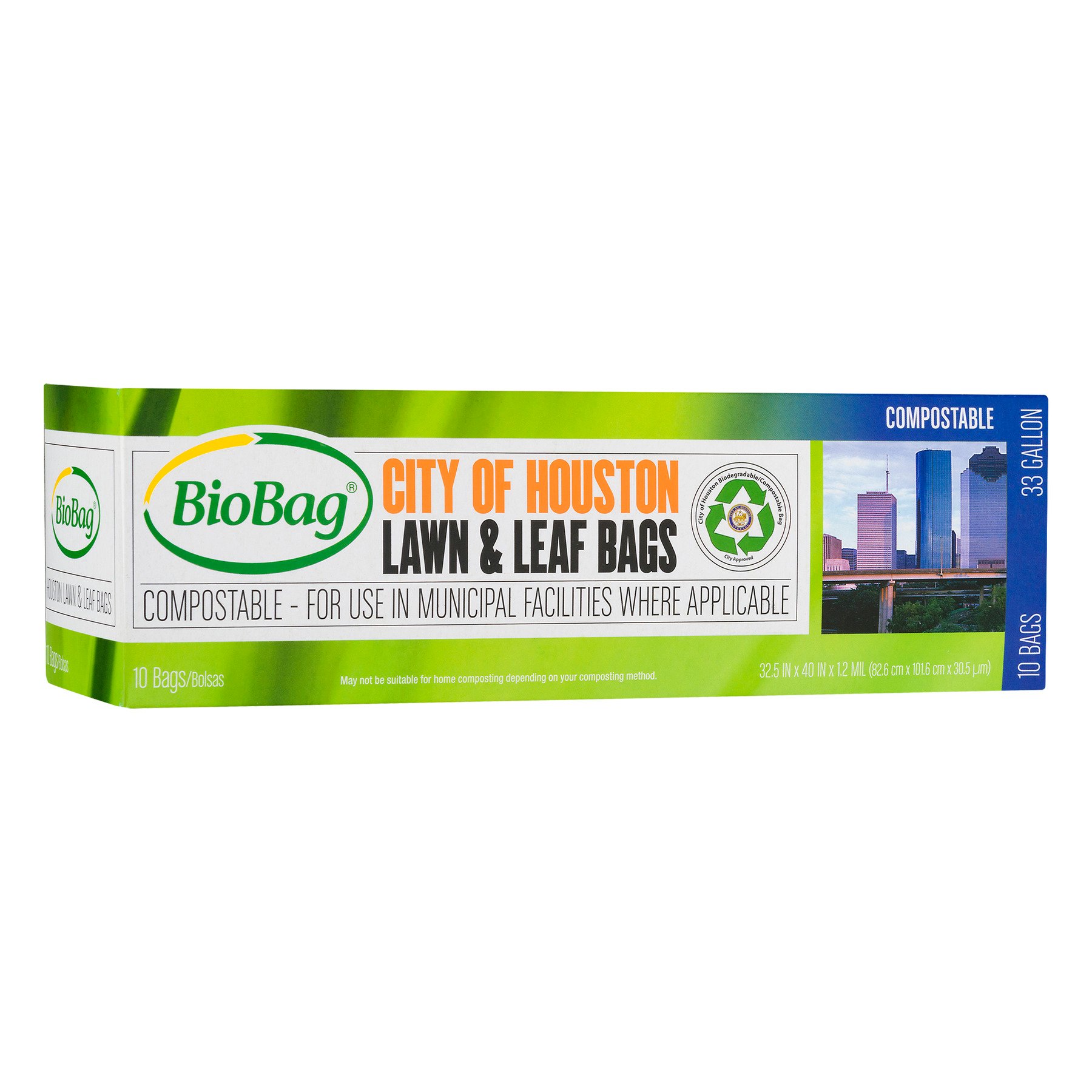 BioBag City of Houston Lawn & Leaf Compostable Bags, 33 Gallon Shop