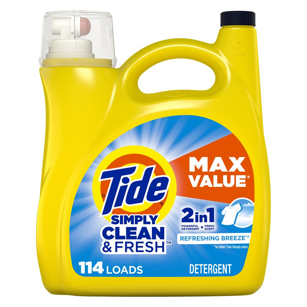 Tide Simply Clean & Fresh HE Liquid Laundry Detergent, 114 Loads