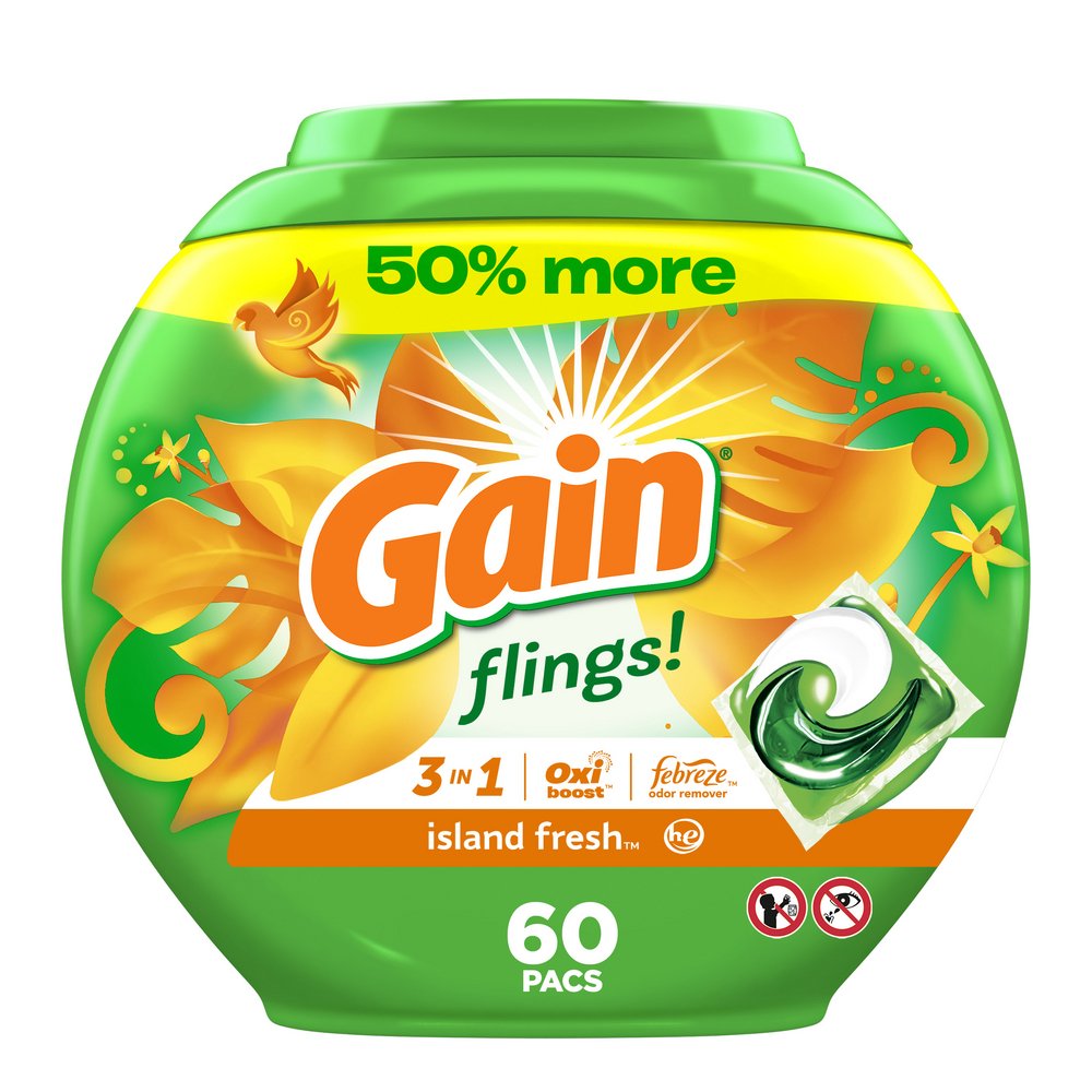 Gain Flings! Island Fresh HE Laundry Detergent Pacs - Shop Detergent At ...