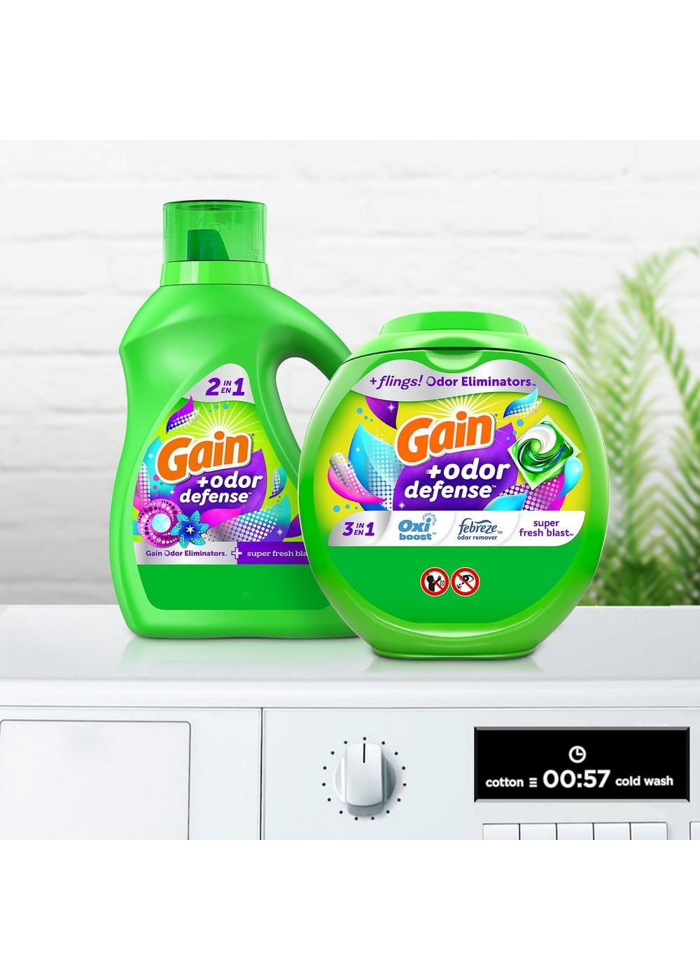 Gain Flings! + Odor Defense Super Fresh Blast HE Laundry Detergent Pacs; image 5 of 11