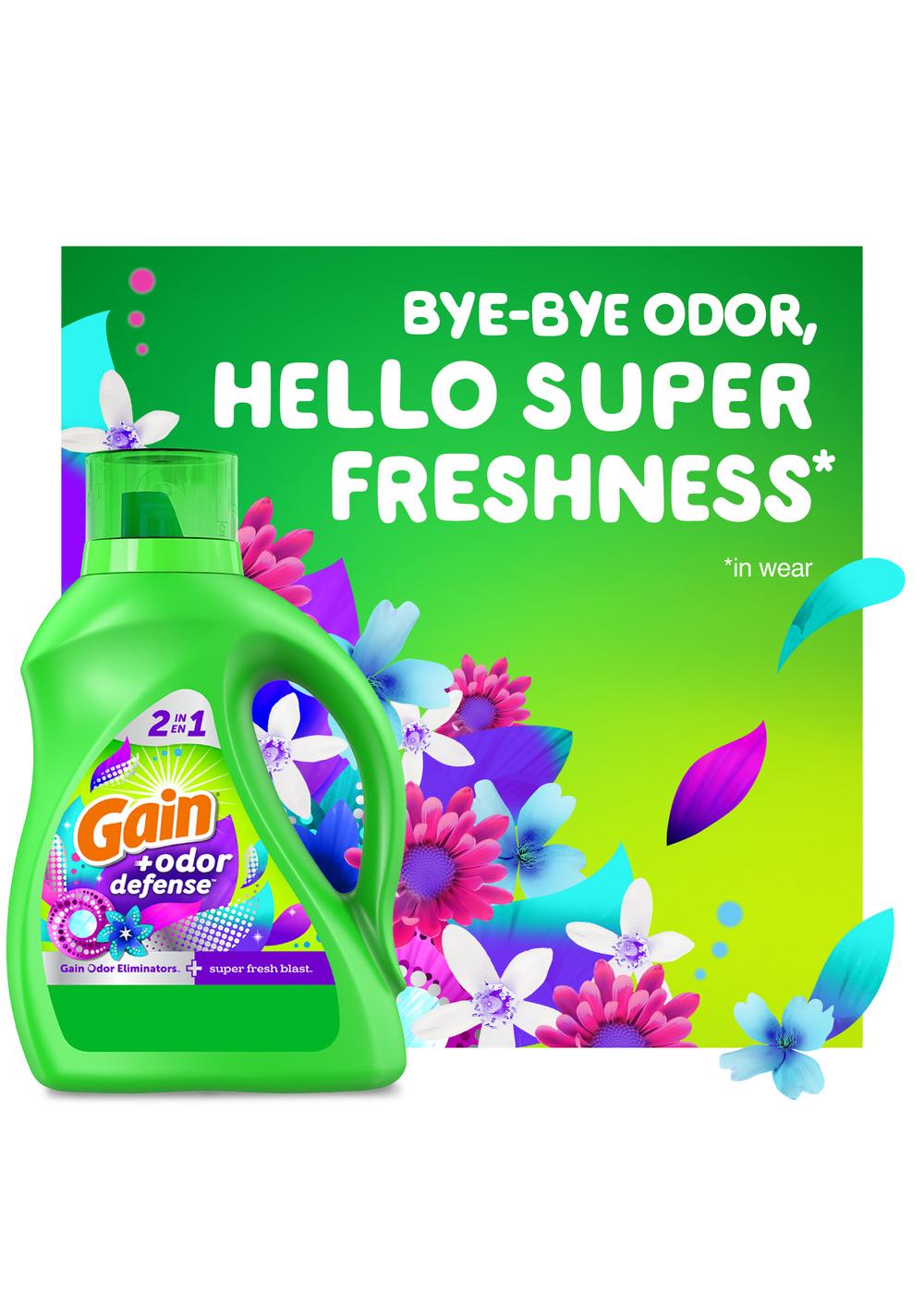 Gain + Odor Defense HE Liquid Laundry Detergent, 61 Loads - Super Fresh Blast; image 2 of 10