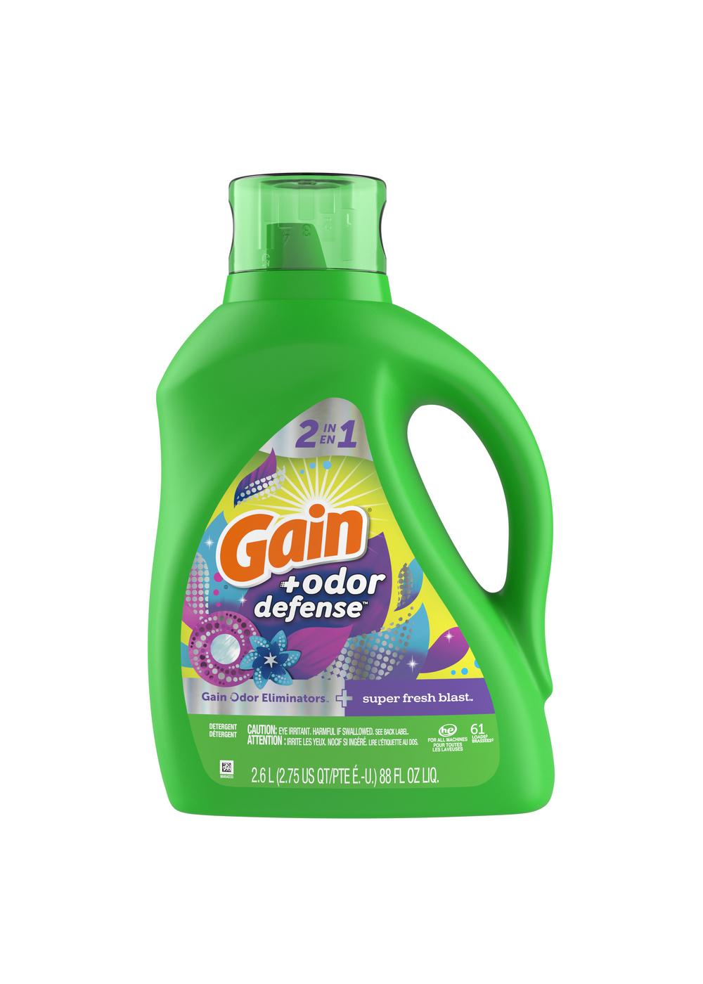 Gain + Odor Defense HE Liquid Laundry Detergent, 61 Loads - Super Fresh Blast; image 1 of 10