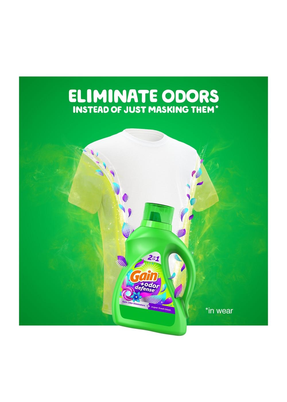 Gain + Odor Defense HE Liquid Laundry Detergent, 61 Loads - Super Fresh Blast; image 7 of 10