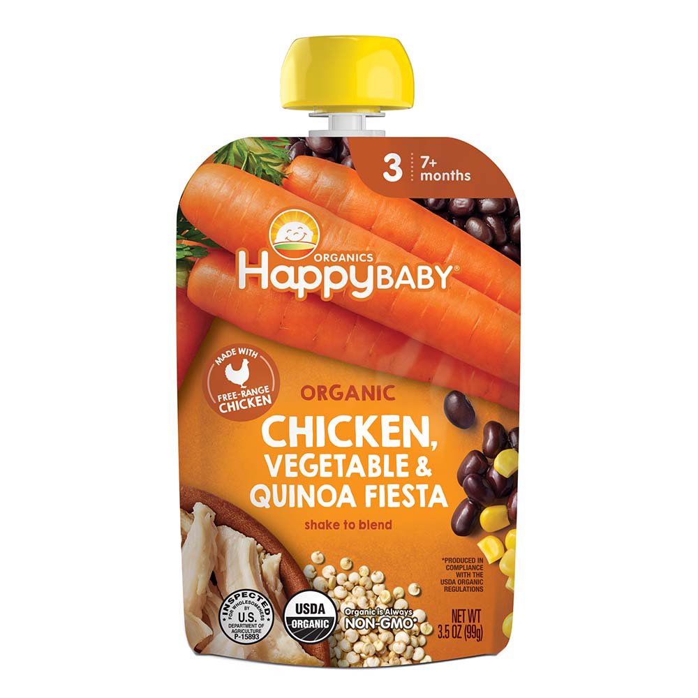 Happy Baby Organics Stage 3 Pouch - Chicken Vegetable & Quinoa Fiesta, 3.5 oz