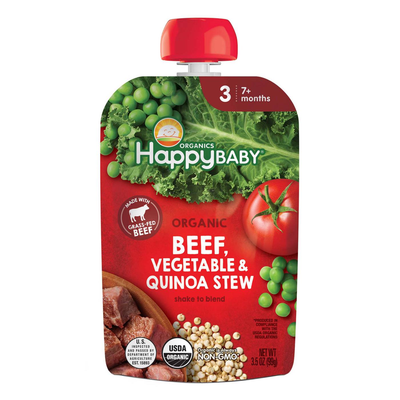 Happy Baby Organics Stage 3 Pouch Beef Vegetable & Quinoa Stew Shop
