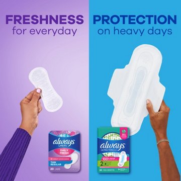 Always Daily Fresh Thin Liners - Regular Absorbency, Scented Panty Liners, 72 ct