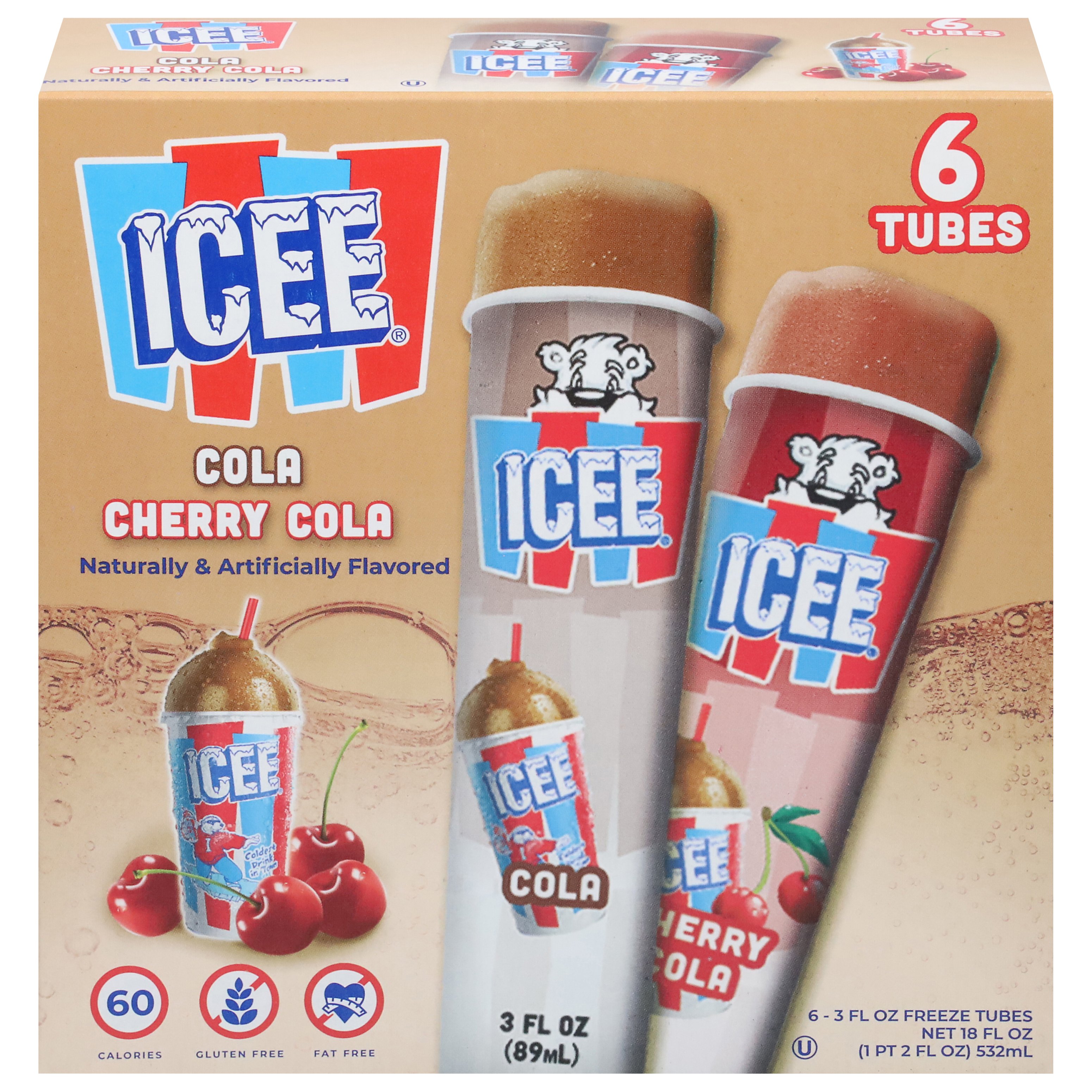 ICEE Cherry and Cherry Cola Squeeze Tubes
