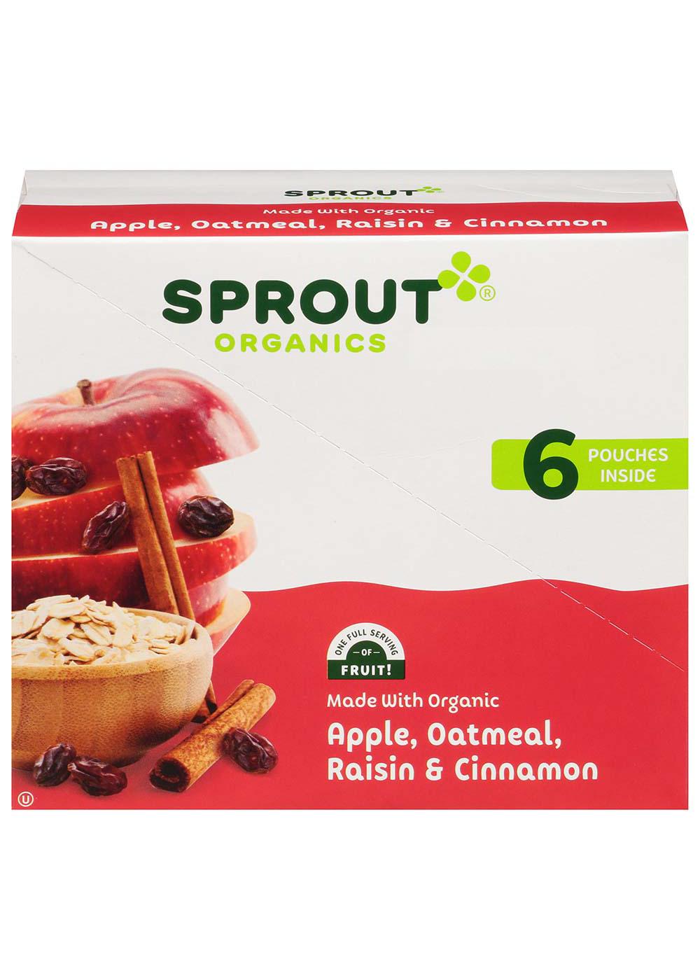 Sprout Organics Pouches - Apple Oatmeal Raisin & Cinnamon; image 1 of 3