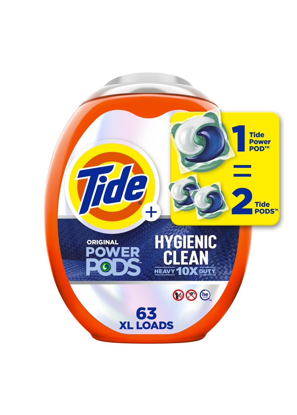 Tide Power PODS Hygienic Clean Original Scent HE Laundry Detergent Pacs; image 1 of 10