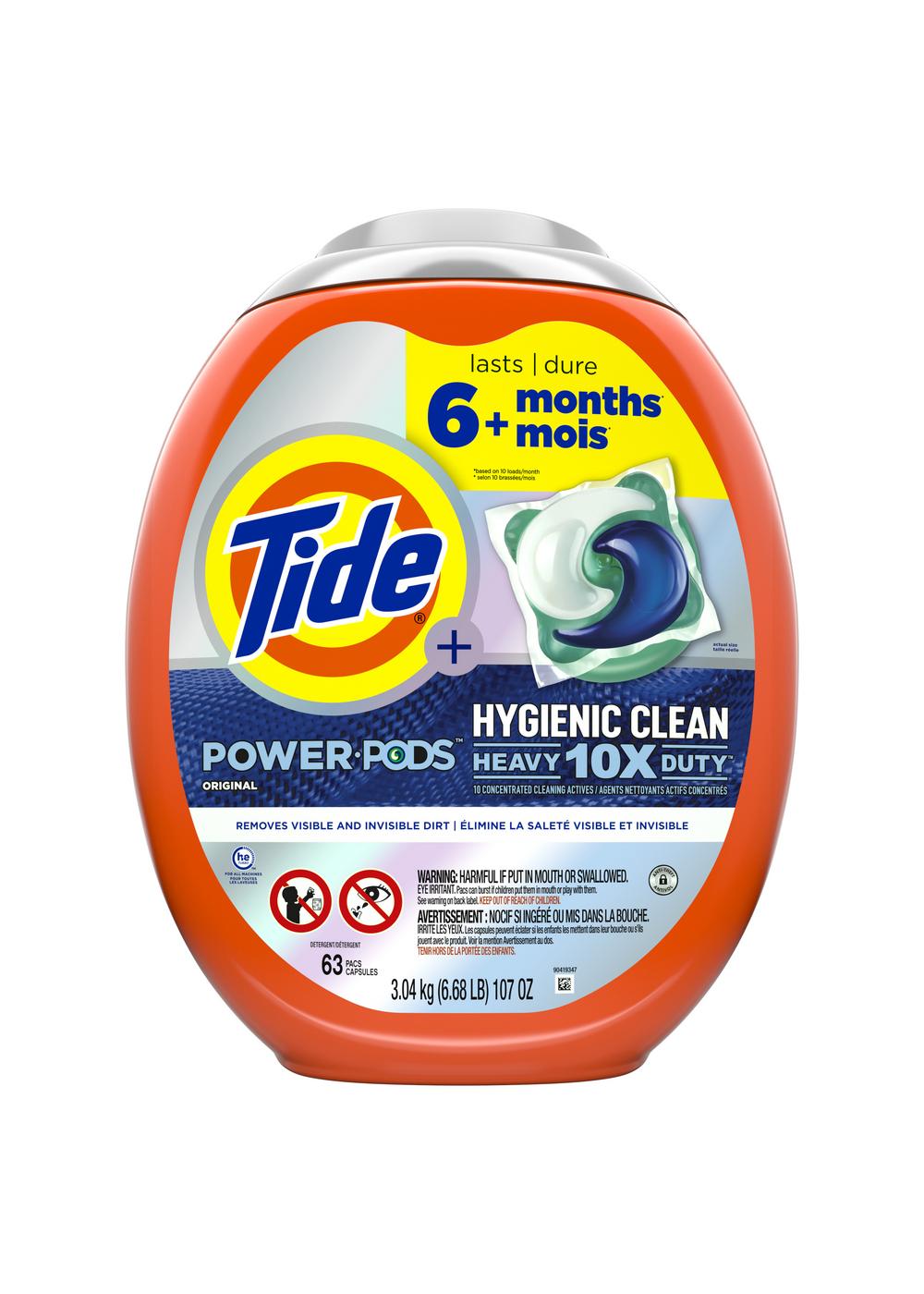 Tide Power PODS Hygienic Clean Original Scent HE Laundry Detergent Pacs; image 7 of 10