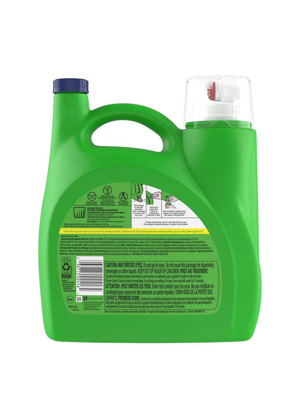 Gain + Odor Defense HE Liquid Laundry Detergent, 107 Loads - Super Fresh Blast; image 2 of 11