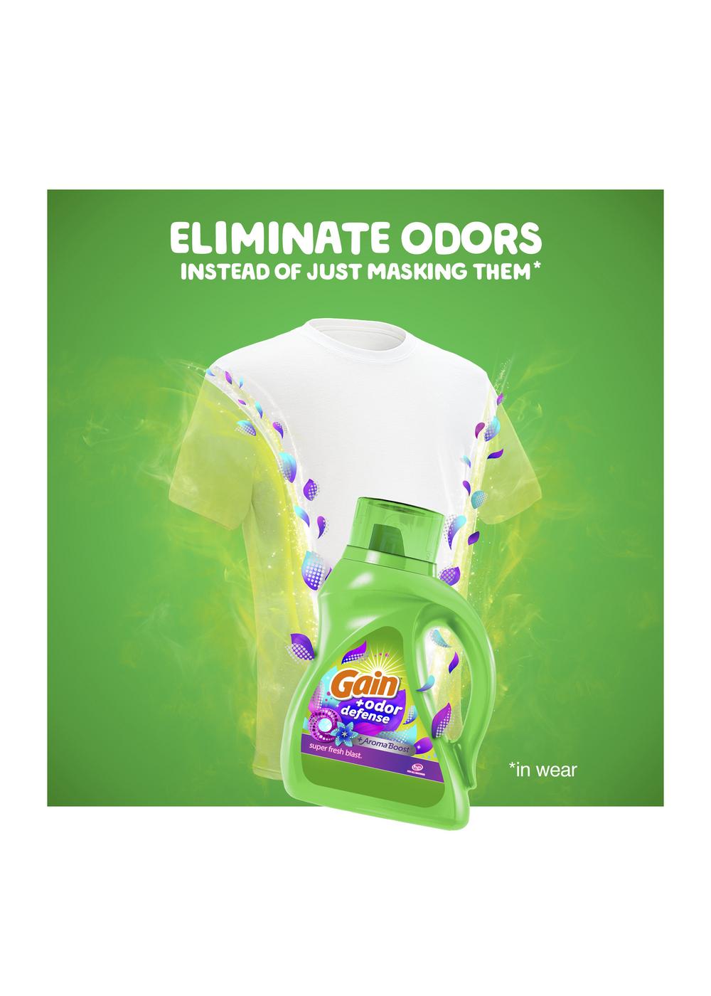 Gain Odor Defense Liquid Laundry Detergent, Super Fresh Blast Scent, 100 Loads; image 10 of 19