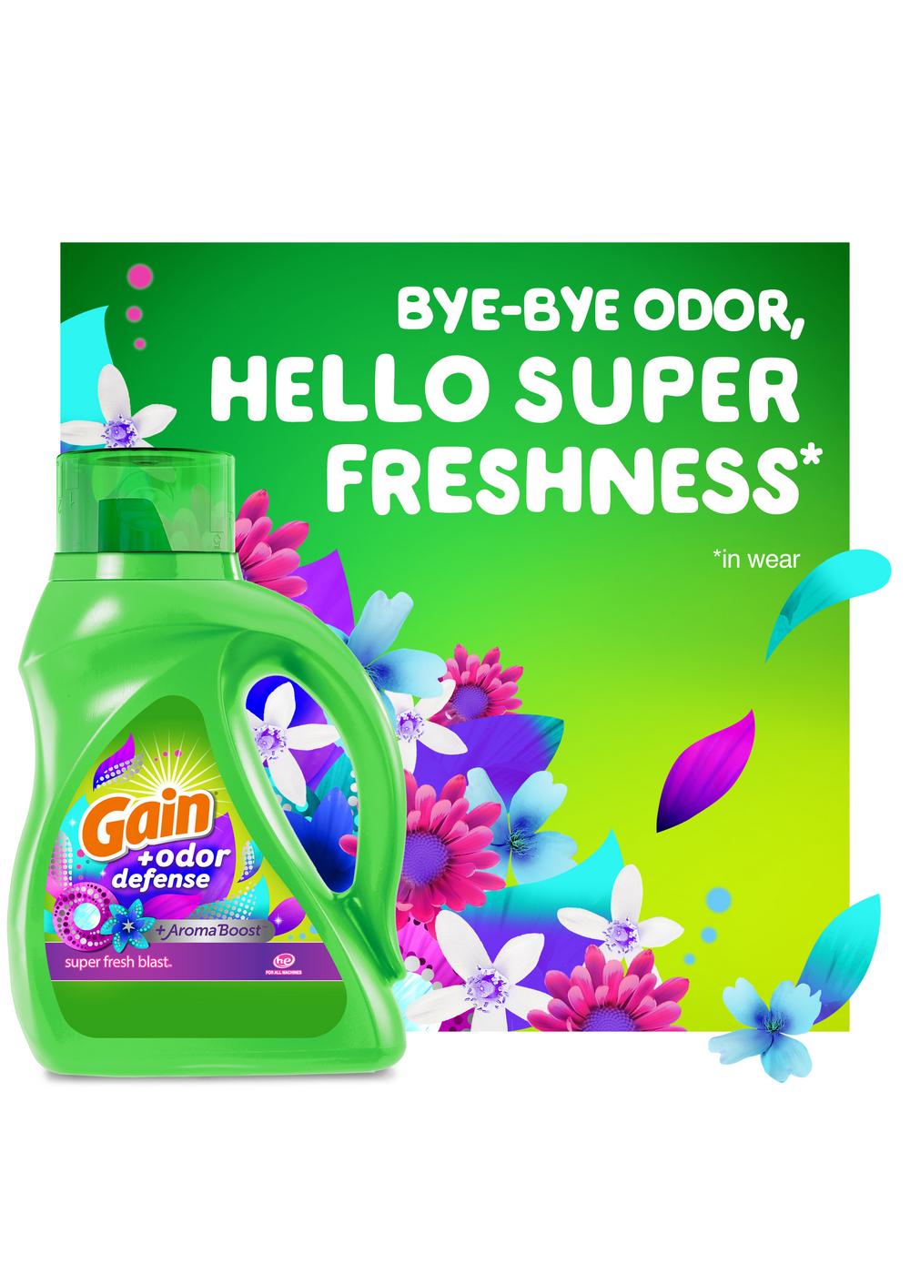 Gain Odor Defense Liquid Laundry Detergent, Super Fresh Blast Scent, 100 Loads; image 13 of 19