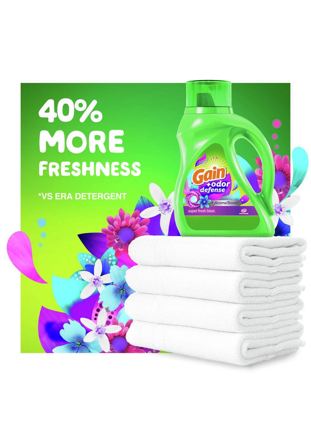 Gain Odor Defense Liquid Laundry Detergent, Super Fresh Blast Scent, 100 Loads; image 15 of 19