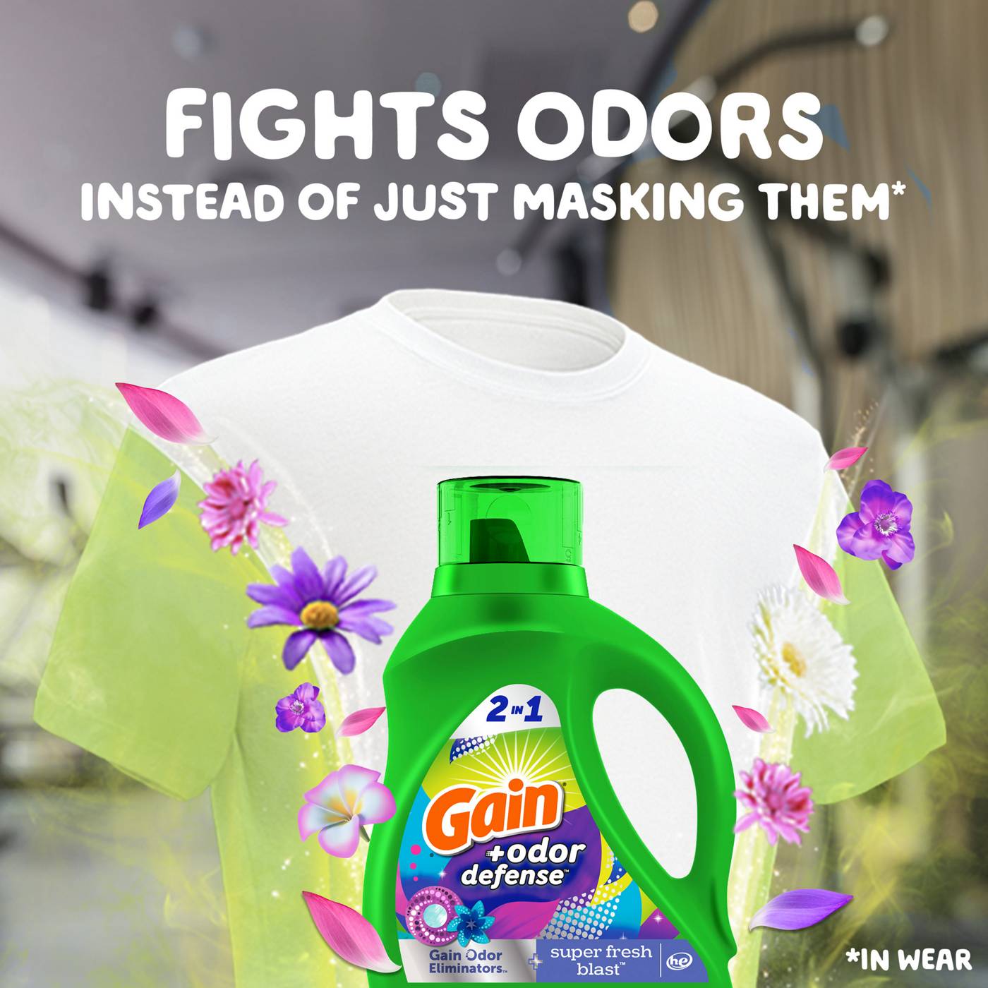 Gain Odor Defense Liquid Laundry Detergent, Super Fresh Blast Scent, 100 Loads; image 16 of 19