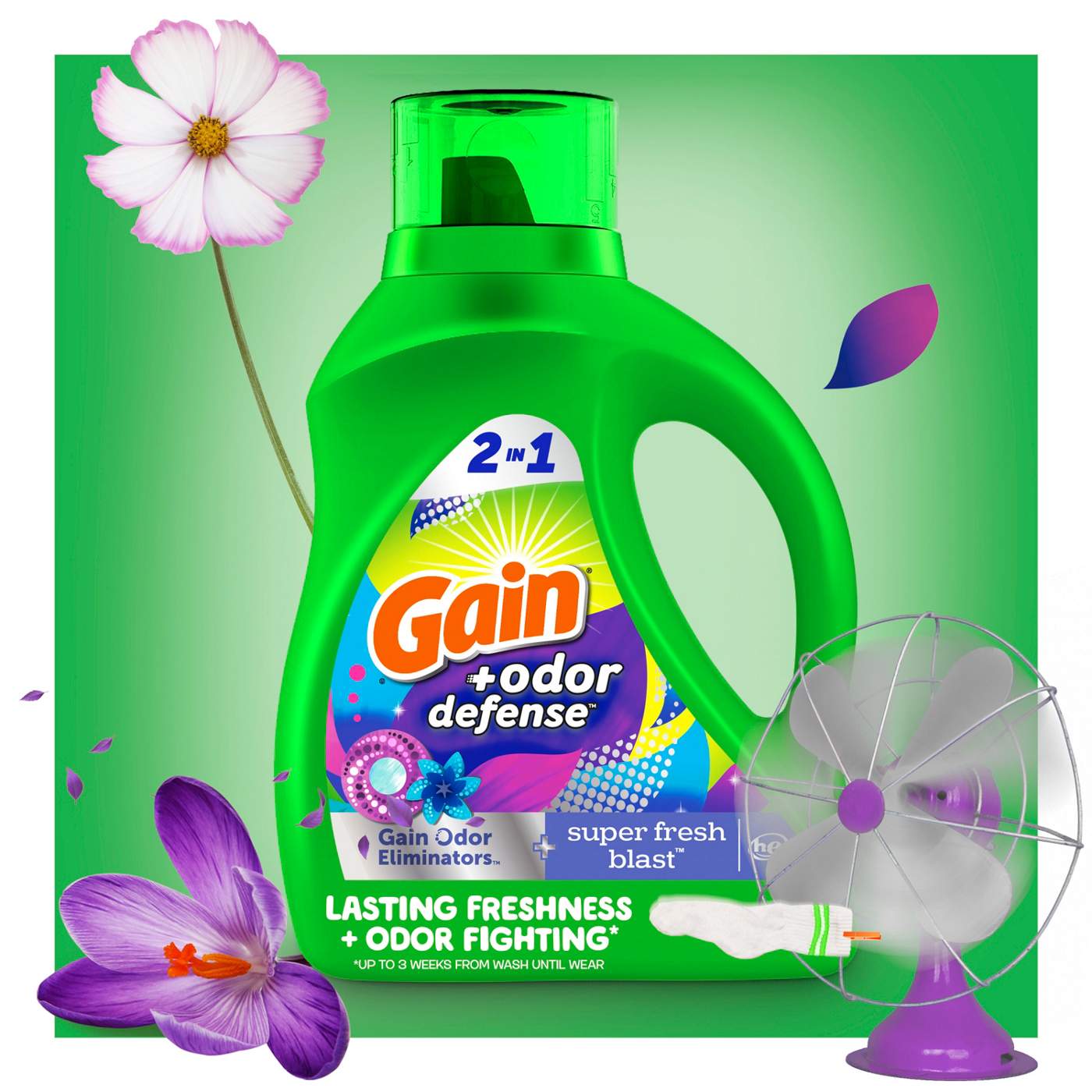 Gain Odor Defense Liquid Laundry Detergent, Super Fresh Blast Scent, 100 Loads; image 3 of 19