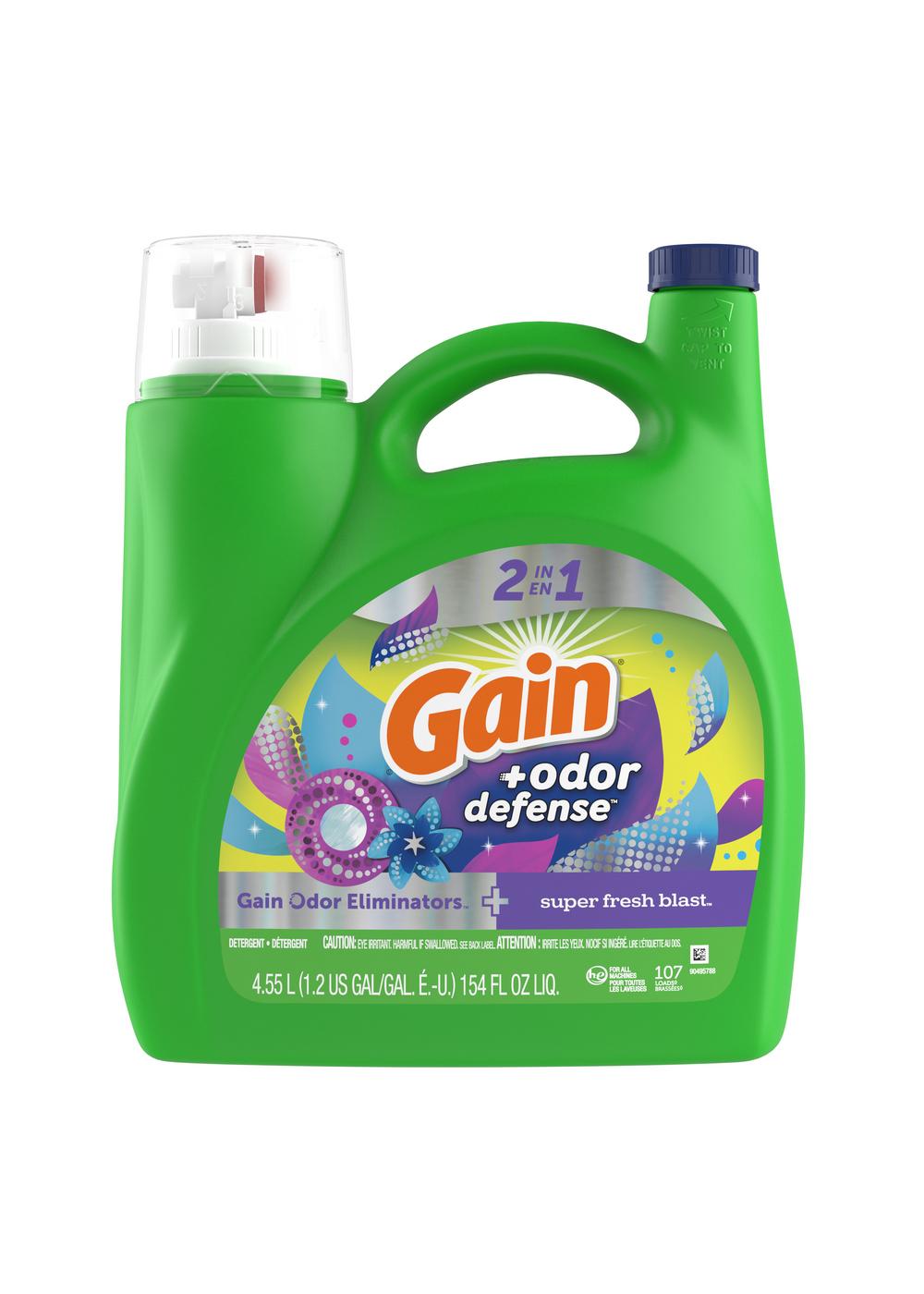 Gain Odor Defense Liquid Laundry Detergent, Super Fresh Blast Scent, 100 Loads; image 8 of 19