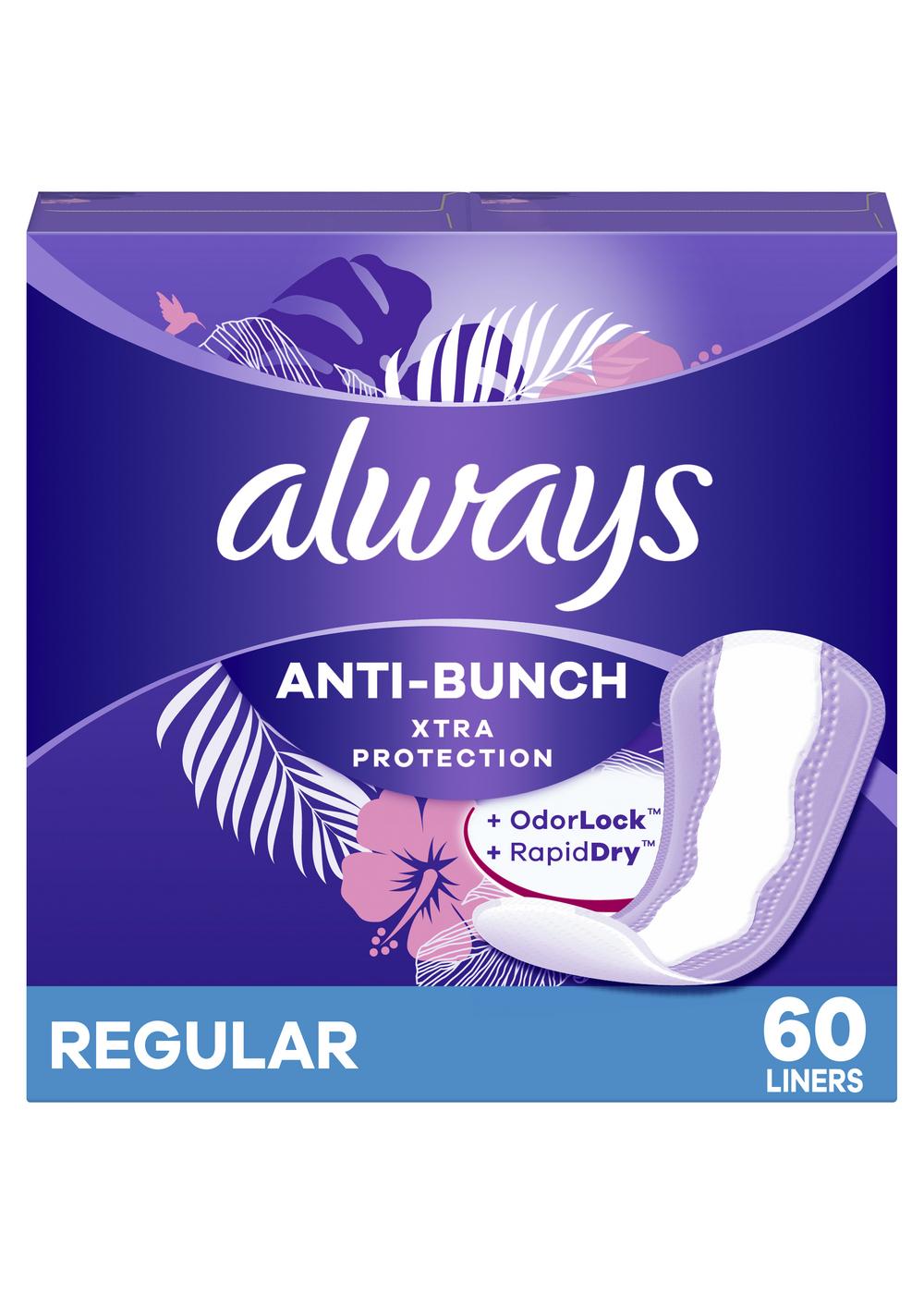 Always Anti-Bunch Xtra Protection Daily Liners Regular Unscented; image 1 of 8