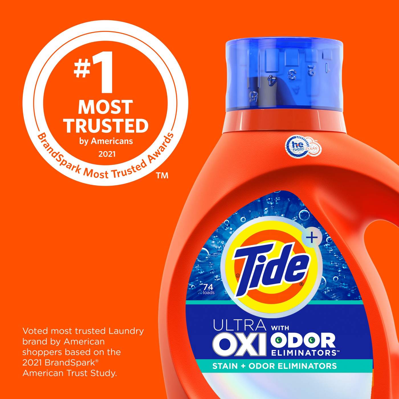 Tide + Ultra Oxi Odor Eliminators HE Turbo Clean Liquid Laundry Detergent, 94 Loads; image 4 of 11