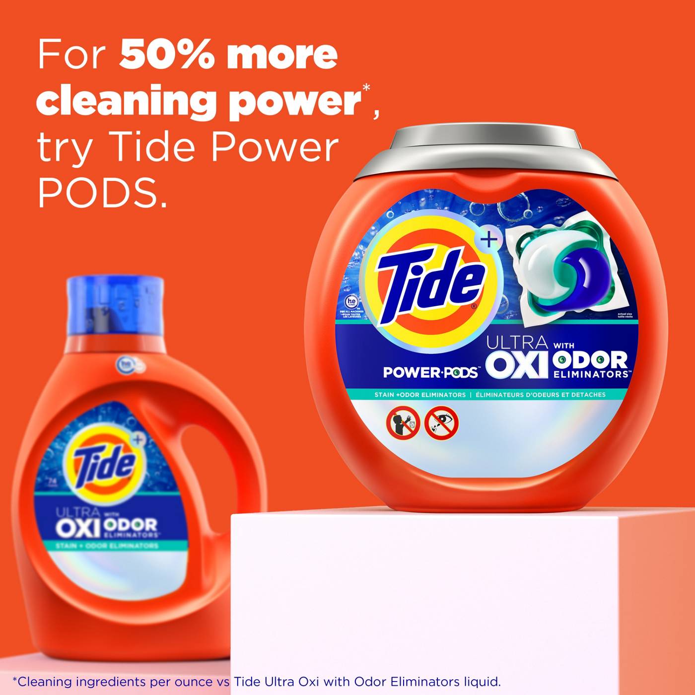 Tide + Ultra Oxi Odor Eliminators HE Turbo Clean Liquid Laundry Detergent, 94 Loads; image 5 of 11