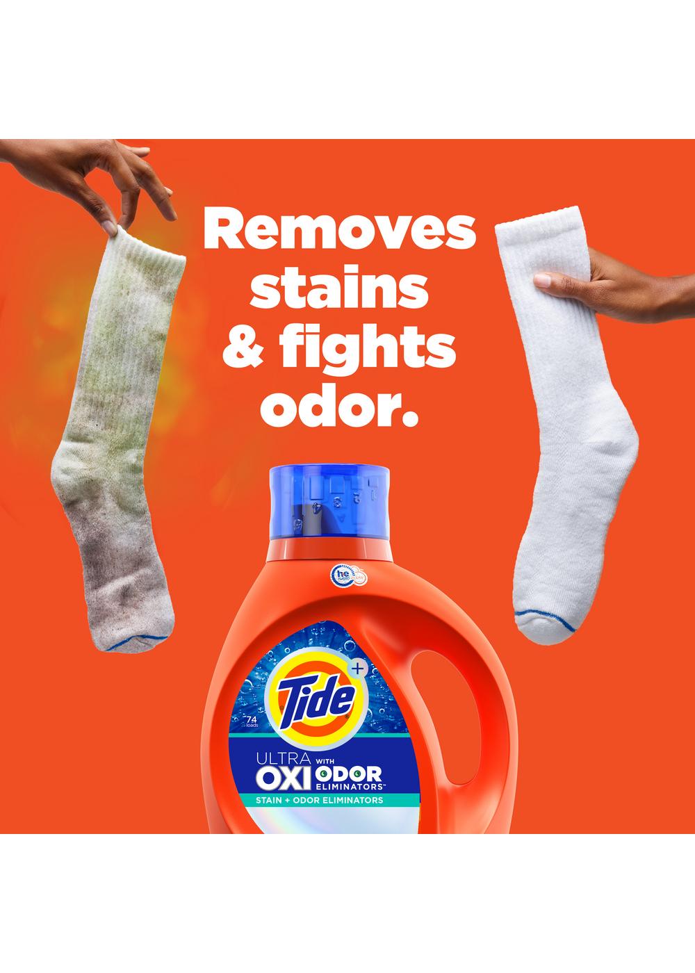 Tide + Ultra Oxi Odor Eliminators HE Turbo Clean Liquid Laundry Detergent, 94 Loads; image 10 of 11