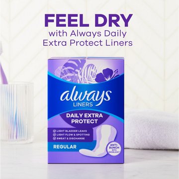 Always Anti-Bunch Xtra Protection Daily Liners Long Unscented, 48 ct