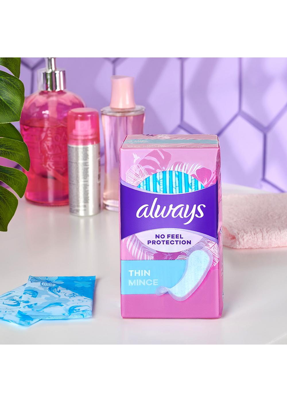 Always Thin No Feel Protection Daily Liners Regular Absorbency, Unscented; image 5 of 8