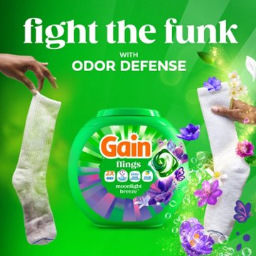 Gain Flings Laundry Detergent Pacs - Moonlight Breeze Scent with Oxi Boost & Febreze