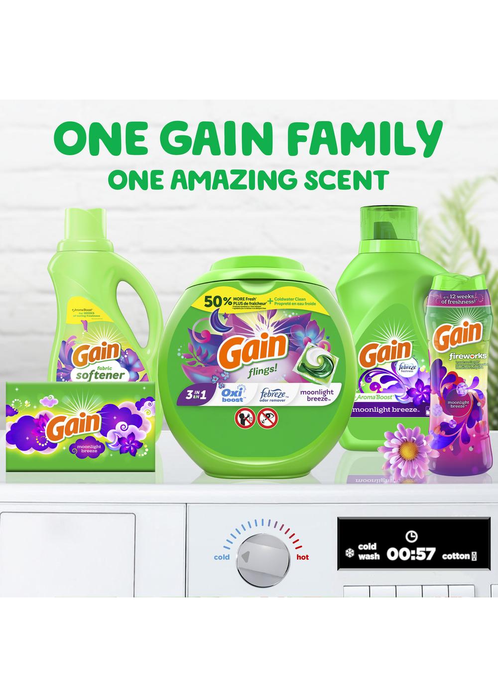 Gain Flings Laundry Detergent Pacs - Moonlight Breeze Scent with Oxi Boost & Febreze; image 5 of 8