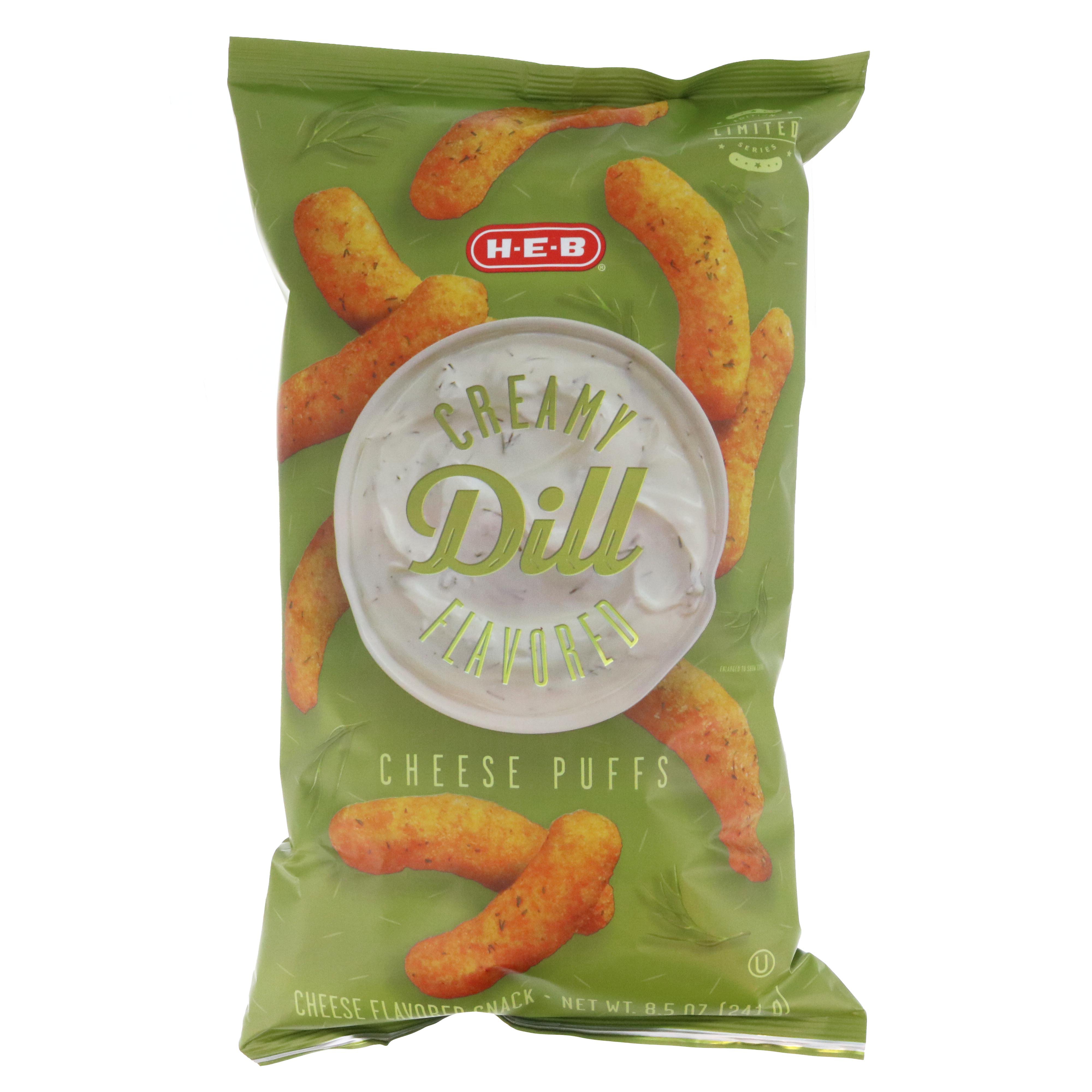 H-E-B Creamy Dill Cheese Puffs - Shop Snacks & Candy At H-E-B