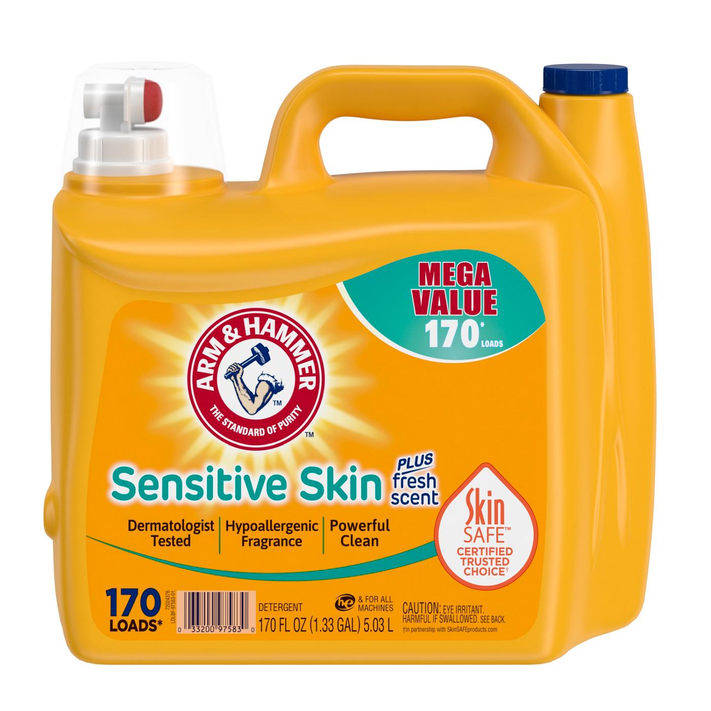 Arm & Hammer Sensitive Skin HE Liquid Laundry Detergent, 170 Loads - Fresh; image 1 of 4