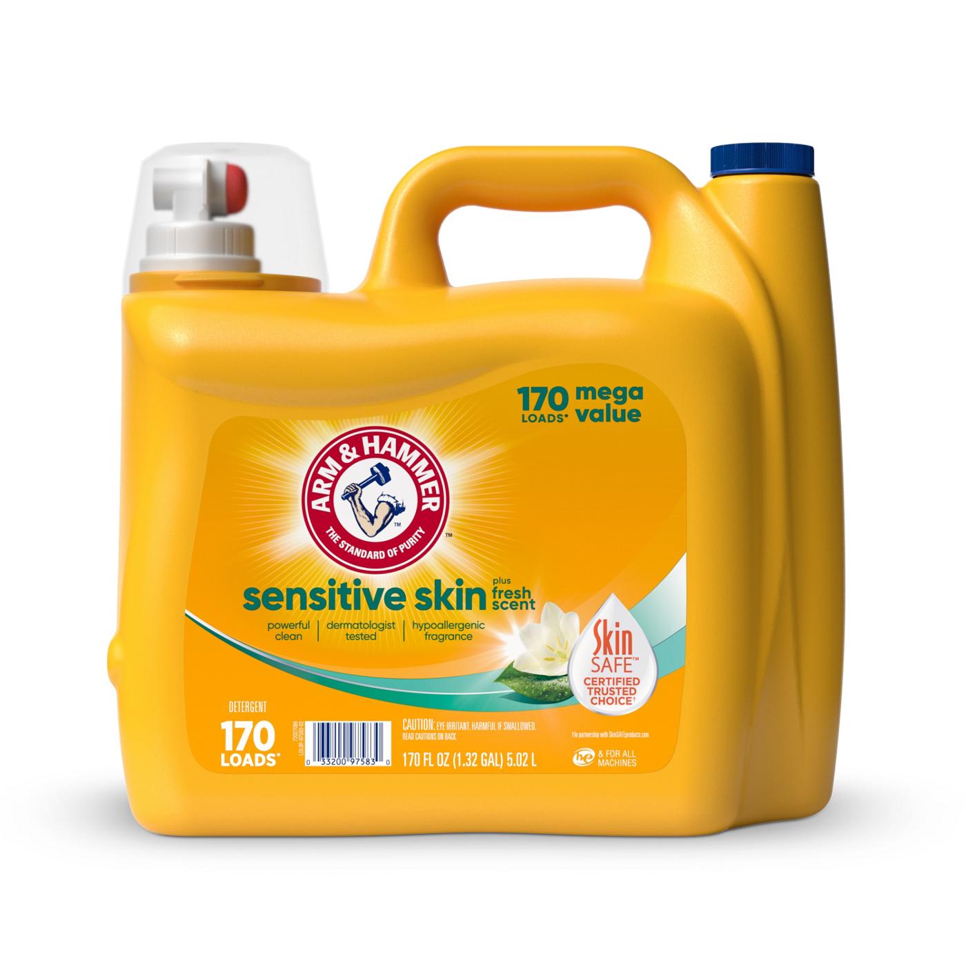 Arm & Hammer Sensitive Skin HE Liquid Laundry Detergent, 170 Loads - Fresh; image 1 of 4