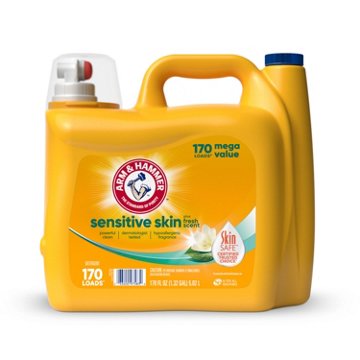 Arm & Hammer Sensitive Skin HE Liquid Laundry Detergent, 170 Loads - Fresh