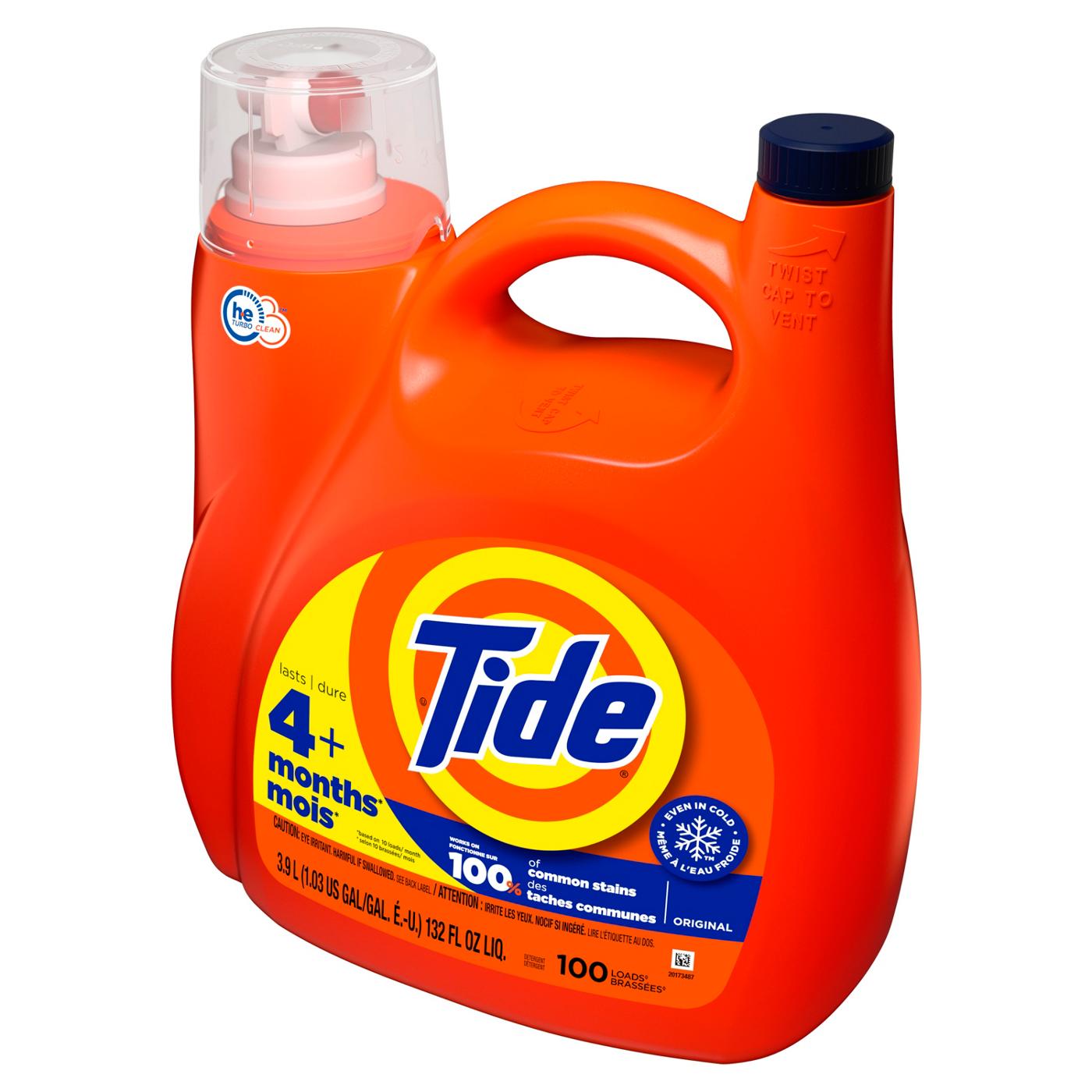 Tide HE Turbo Clean Liquid Laundry Detergent, 100 Loads - Original; image 8 of 15