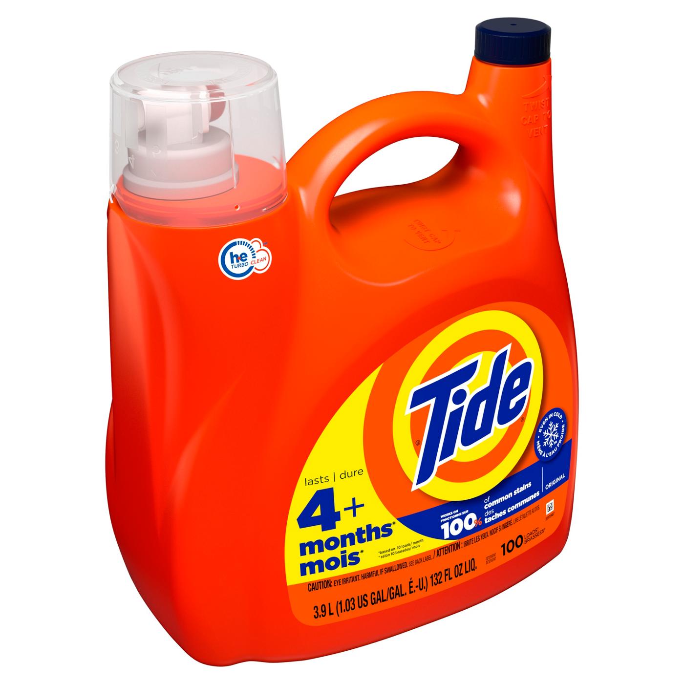 Tide HE Turbo Clean Liquid Laundry Detergent, 100 Loads - Original; image 10 of 15