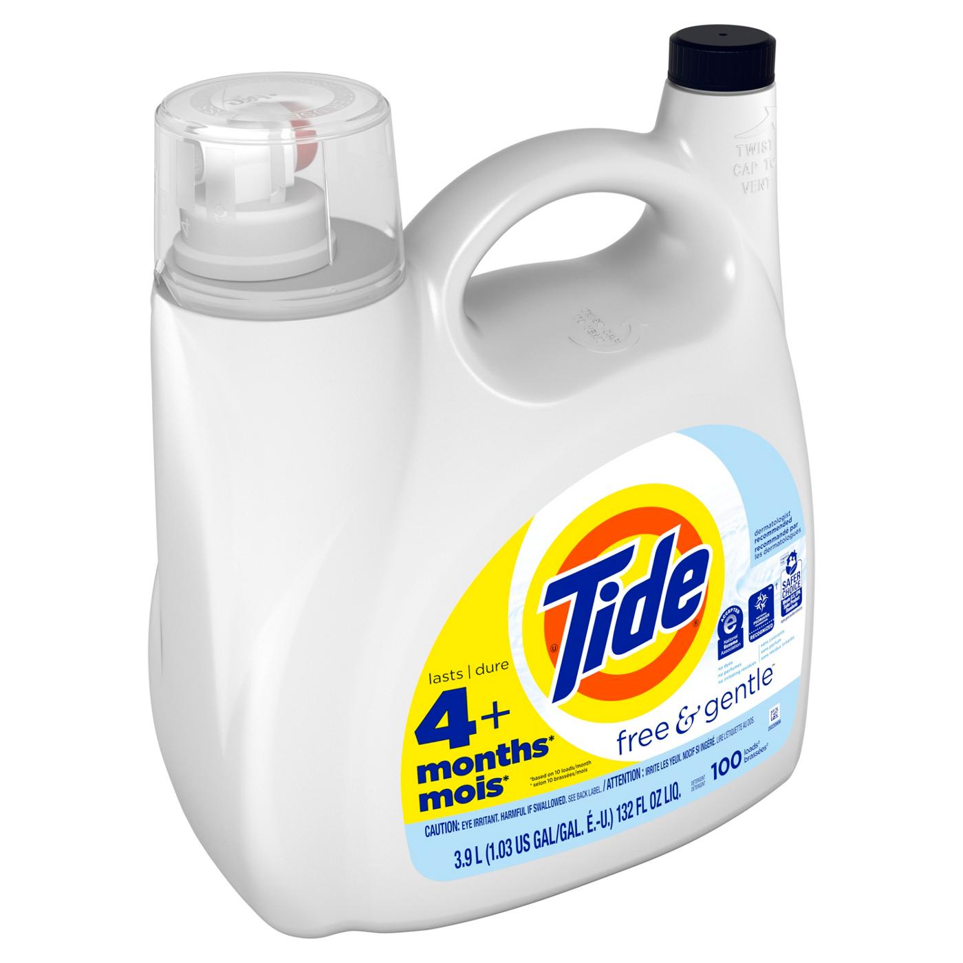 Tide Free & Gentle HE Turbo Clean Liquid Laundry Detergent, 100 Loads; image 13 of 14